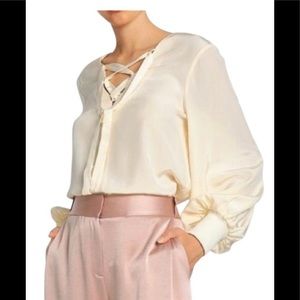 TIBI Cream Colored Silk Blouse